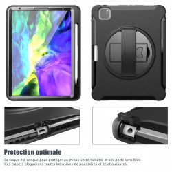 Coque Protection Intégrale Support (Noir) pour Apple iPad Pro 11 Pouces 2021