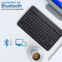 Clavier sans Fil Bluetooth AZERTY pour Tablette Smartphone iOS, Android, Windows