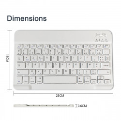 Clavier Blanc sans Fil AZERTY pour Tablette Android Lenovo Tab M10 / Tab P11