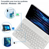 Clavier Blanc sans Fil AZERTY pour Tablette Android Samsung / Lenovo /Huawei