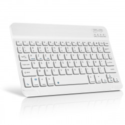Clavier Blanc sans Fil AZERTY pour Tablette iOS iPad, Android Samsung, Lenovo