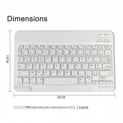 Clavier Blanc sans Fil AZERTY pour Tablette iOS iPad, Android Samsung, Lenovo