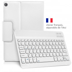 Étui Blanc Clavier Azerty pour Lenovo Tab M10 Plus 10.6 Pouces 3e Gén (TB-125) 2022