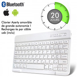 Étui Blanc Clavier Azerty pour Lenovo Tab M10 Plus 10.6 Pouces 3e Gén (TB-125) 2022