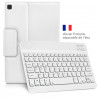 Étui Blanc Clavier Azerty Bluetooth pour Samsung Galaxy Tab S6 Lite 10.4"  P610