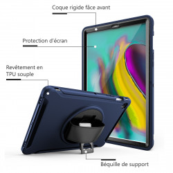 Coque Protection Intégrale Support (Bleu Foncé) pour Samsung Galaxy Tab S5E SM-T720