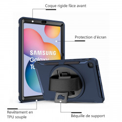 Coque Protection Intégrale Support (Bleu Foncé) pour Samsung Galaxy Tab S6 Lite P615