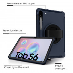 Coque Protection Intégrale Support (Bleu Foncé) pour Samsung Galaxy Tab S6 10.5 SM-T860