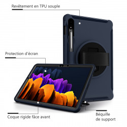 Coque Protection Intégrale Support (Bleu Foncé) pour Samsung Galaxy Tab S7 SM-T870 (2020)