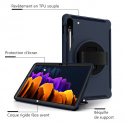 Coque Protection Intégrale Support (Bleu) pour Samsung Galaxy Tab S8 (2022)