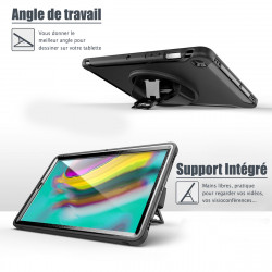 Coque Protection Intégrale Support (Noir) pour Samsung Galaxy Tab A SM-T510 (10.1" 2019)