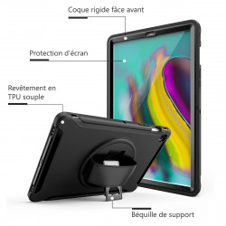 Coque Protection Intégrale Support (Noir) pour Samsung Galaxy Tab S5E SM-T720