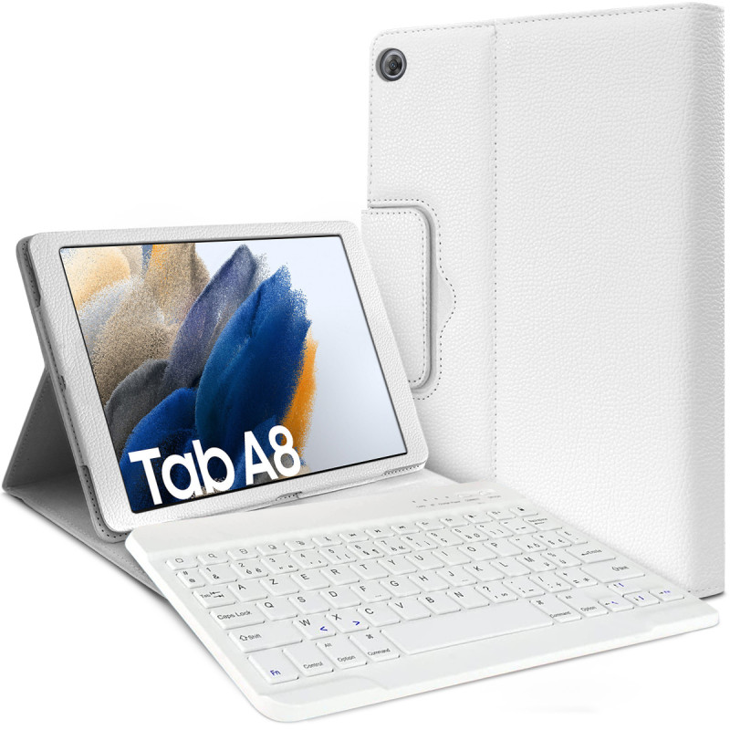 Étui Blanc Clavier Azerty pour Galaxy Tab A8 10,5 (SM-X200/SM-X205)