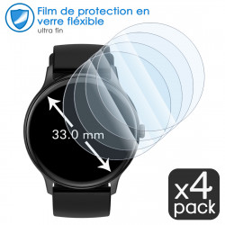 [Pack x4] Verre Flexible Dureté 9H pour Montre Connectée (Circulaire, 33mm)