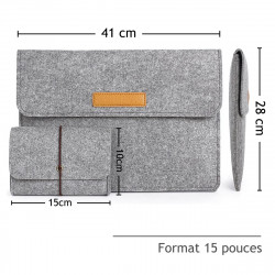 Sacoche Housse de Protection (S-Gris Clair) pour Apple MacBook Pro 13"