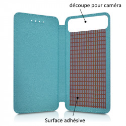 Etui à Rabat Couleur Bleu Turquoise (Ref.5-A) pour Logicom Le Swipe