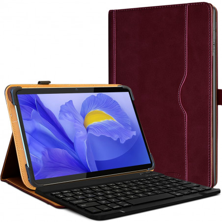 Clavier AZERTY + Étui de Protection (R05-Bordeau) pour Tablette DUODUOGO S5e