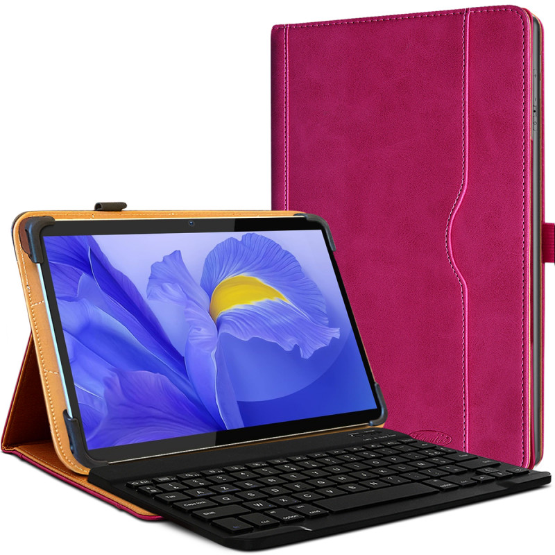 Clavier AZERTY + Étui de Protection (R05-Rose) pour Tablette DUODUOGO G10