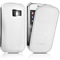 Housse Etui Coque Rigide à Clapet pour Sony Xperia M2 Couleur Blanc + Film de Protection