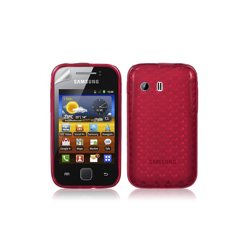 Housse étui coque gel damiant pour Samsung Galaxy Y S5360 couleur rouge