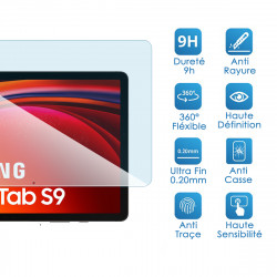 Protection en Verre Fléxible compatible pour Samsung Galaxy Tab S9 (11 pouces)