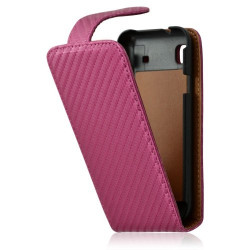 Housse coque étui gaufré pour Samsung Galaxy S i9000 couleur rose fushia