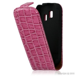housse étui coque style crocodile pour Samsung Corby 2 s3850 couleur rose fushia