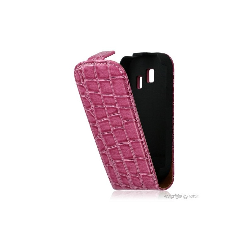 housse étui coque style crocodile pour Samsung Corby 2 s3850 couleur rose fushia