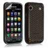 Housse étui coque gel pour Samsung Galaxy S i9000 motif couleur noir transparent + film