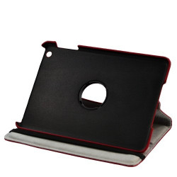 Housse coque étui pour Apple iPad Mini de luxe avec sytème de rotation à 360 degrès couleur rouge