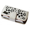 Housse coque étui portefeuille blanc motif fleur pour SonyEricsson Xperia PLAY + film protecteur écran