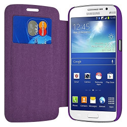 Etui à rabat latéral et porte-carte Violet pour Samsung Grand Duos (G7102) + Film de Protection