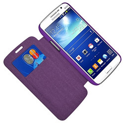 Coque Housse Etui à rabat latéral et porte-carte couleur Violet pour Samsung Grand Duos (G7102) + Film de Protection