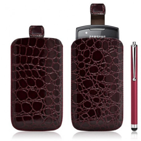 Housse coque étui pochette style croco pour Samsung Player Star 2 S5628 + Stylet