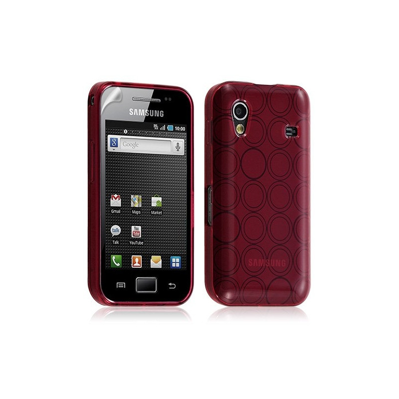 Housse étui coque en gel hydro pour Samsung Galaxy Ace S5830 couleur rouge