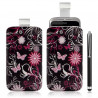 Housse coque étui pochette pour HTC Wildfire S avec motif + Stylet luxe