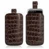 Housse coque étui pochette style croco pour HTC Wildfire S