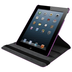 Housse Etui Anneau style Chrome pour Apple IPad 2, Ipad 3, Ipad 4 et Ipad Retina avec Rotation 360° Couleur Violet