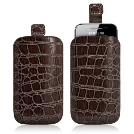 Housse coque étui pochette style croco pour Samsung Galaxy Ace S5830