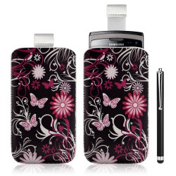 Housse coque étui pochette pour Samsung Wave 2 S8530 avec motif + Stylet Luxe