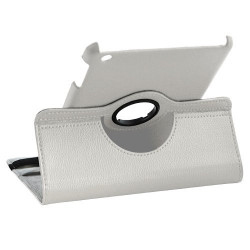 Housse coque étui pour Apple iPad Mini de luxe avec sytème de rotation à 360 degrès couleur blanc