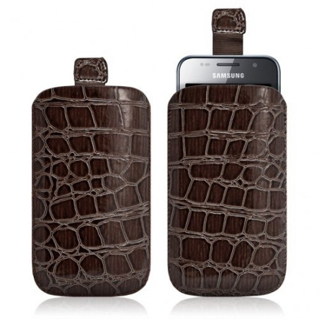 Housse coque étui pochette style croco pour Samsung Galaxy S i9000