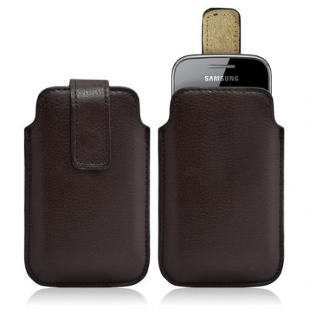 Housse coque étui pochette marron pour Samsung Galaxy Gio S5660