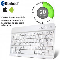 Étui Blanc Clavier Azerty Bluetooth pour Samsung Galaxy Tab S6 Lite 2024