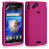 Housse etui coque silicone pour Sony Ericsson Xperia x12 Arc / Arc S couleur rose fuschia + film ecran