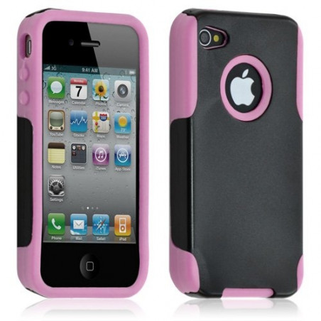 Housse étui coque pour Apple Iphone 4/4S couleur rose + Film de protection