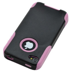 Housse étui coque pour Apple Iphone 4/4S couleur rose + Film de protection