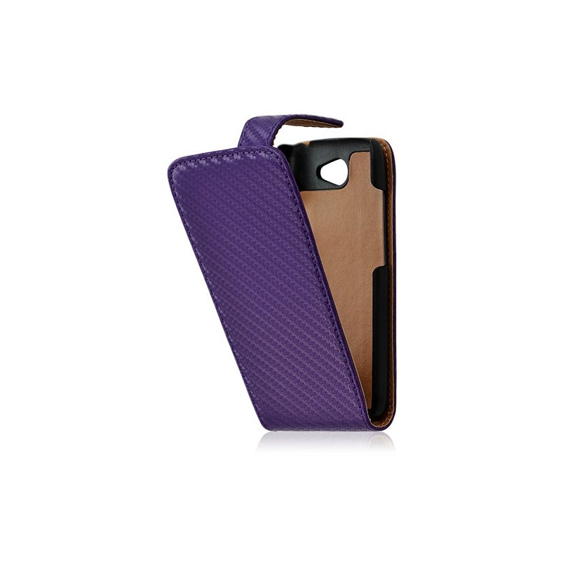 Housse coque étui gaufré pour HTC One S couleur violet + Film Protecteur