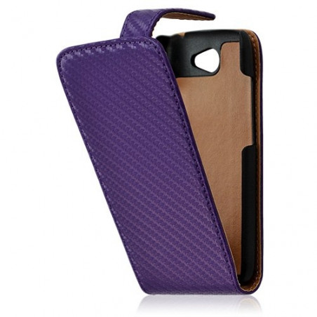 Housse coque étui gaufré pour HTC One S couleur violet + Film Protecteur