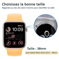 [Pack x3] Protection d'écran en Verre Trempé Dureté 9H pour Apple Watch 38mm (Serie 3/2/1)